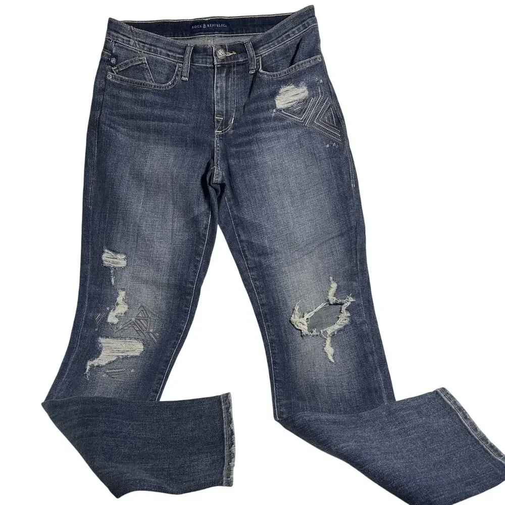 Rock & Republic Berlin Jeans Women’s Sz 6M Distressed